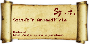 Szitár Annamária névjegykártya